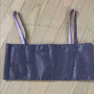 12th Tribe Purple Glitter Crop Top